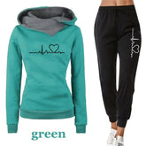 Women's Autumn Tracksuit – Hoodie & Black Pants Set